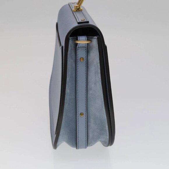 Chloe Nile Hand Bag Leather 2way Light Blue Gold Auth 111358V - Picture 9 of 16